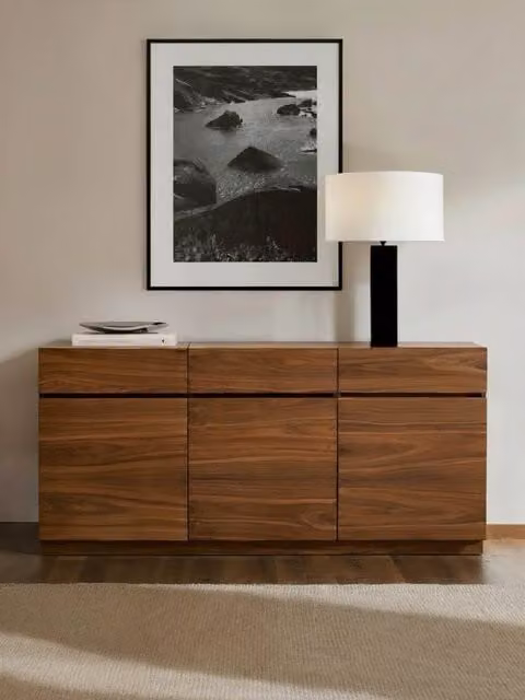 Credenza Nude 180 in noce impiallacciato Kenay Home colore marrone – 1