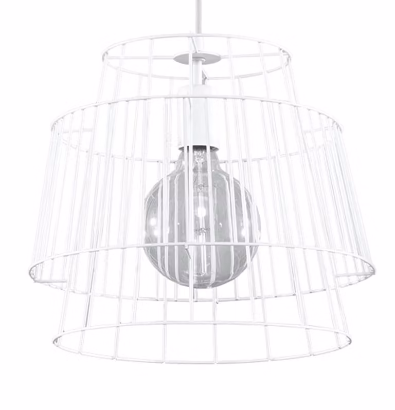 Lampada a sospensione GATE bianco 1xE27 15W acciaio 130x35x35cm Sollux Lighting