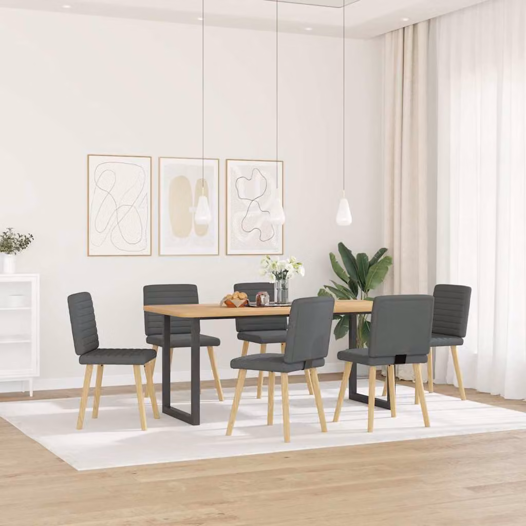 vidaXL Sedie da Pranzo 6 pz Grigio Scuro in Tessuto