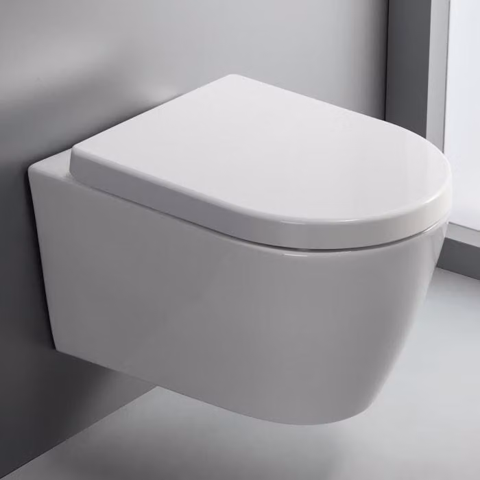 Set completo per vaso sospeso a muro Kronenbach, senza anello di risciacquo, comprensivo di copriwater avvolgente