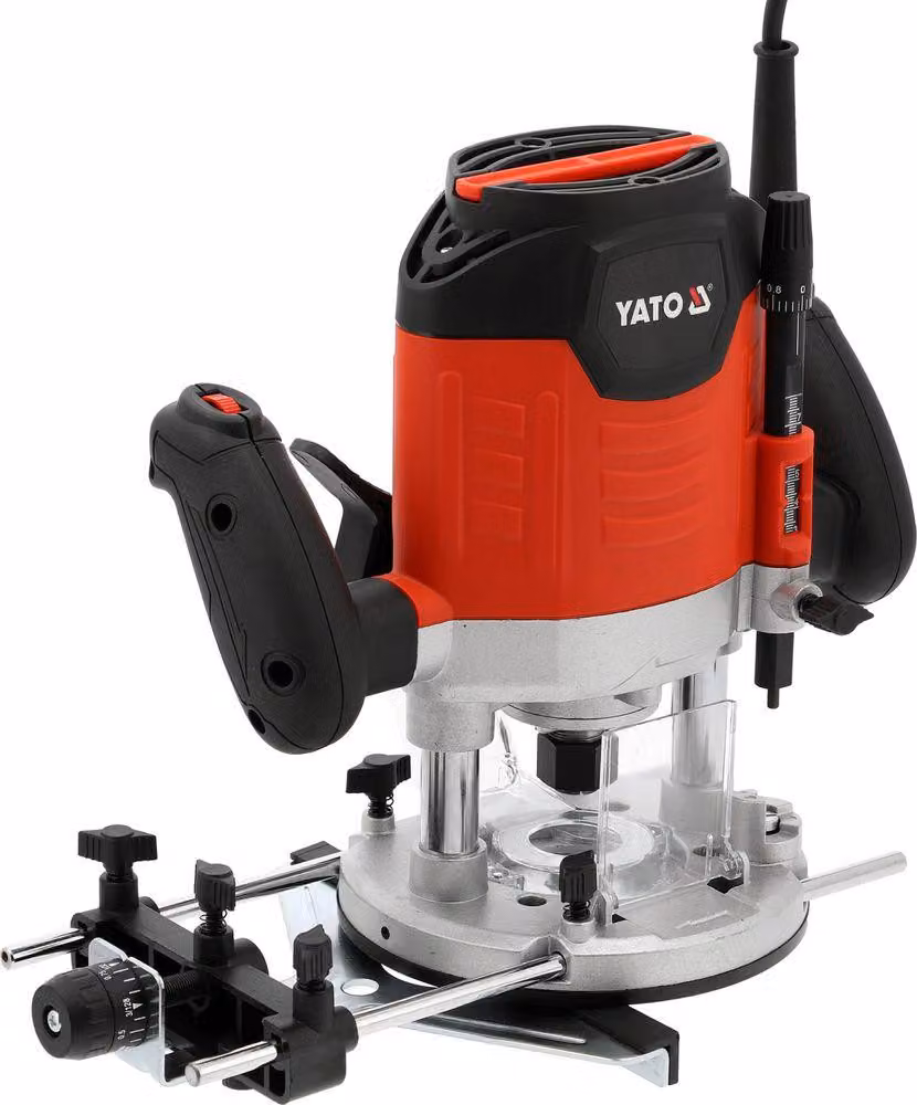 Potente fresa 1400 W Controllo della velocità Supporto per materiali legnosi 6/8 mm Avvio morbido Aspirazione della polvere