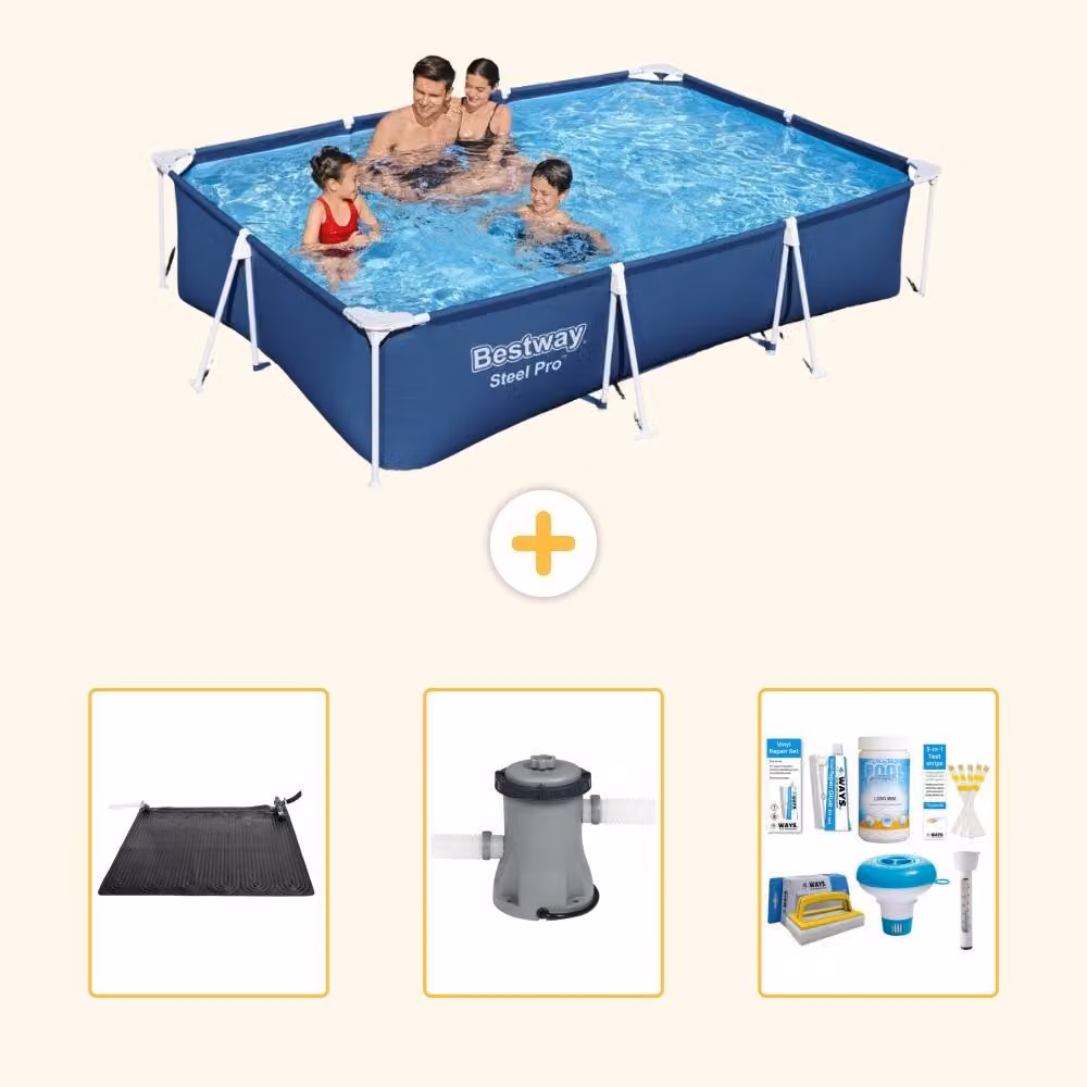 Bestway Steel Pro, piscina rettangolare - 300x201x66 cm - 4 pezzi - Modello S22719