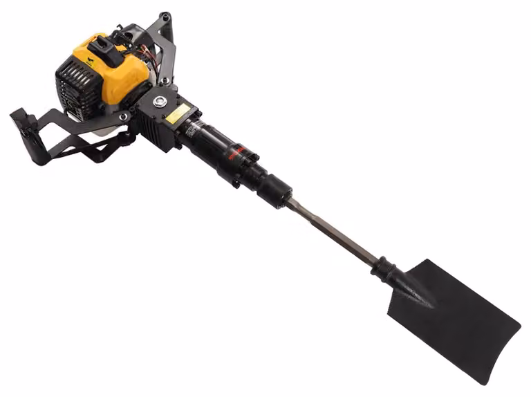 Trapano a benzina per pozzi e alberi - Attrezzo manuale per scavi funebri - Motore a 2 tempi da 52cc - Potenza massima: 1900W - 6500 giri/min - Con pala, ideale per frutteti e parchi
