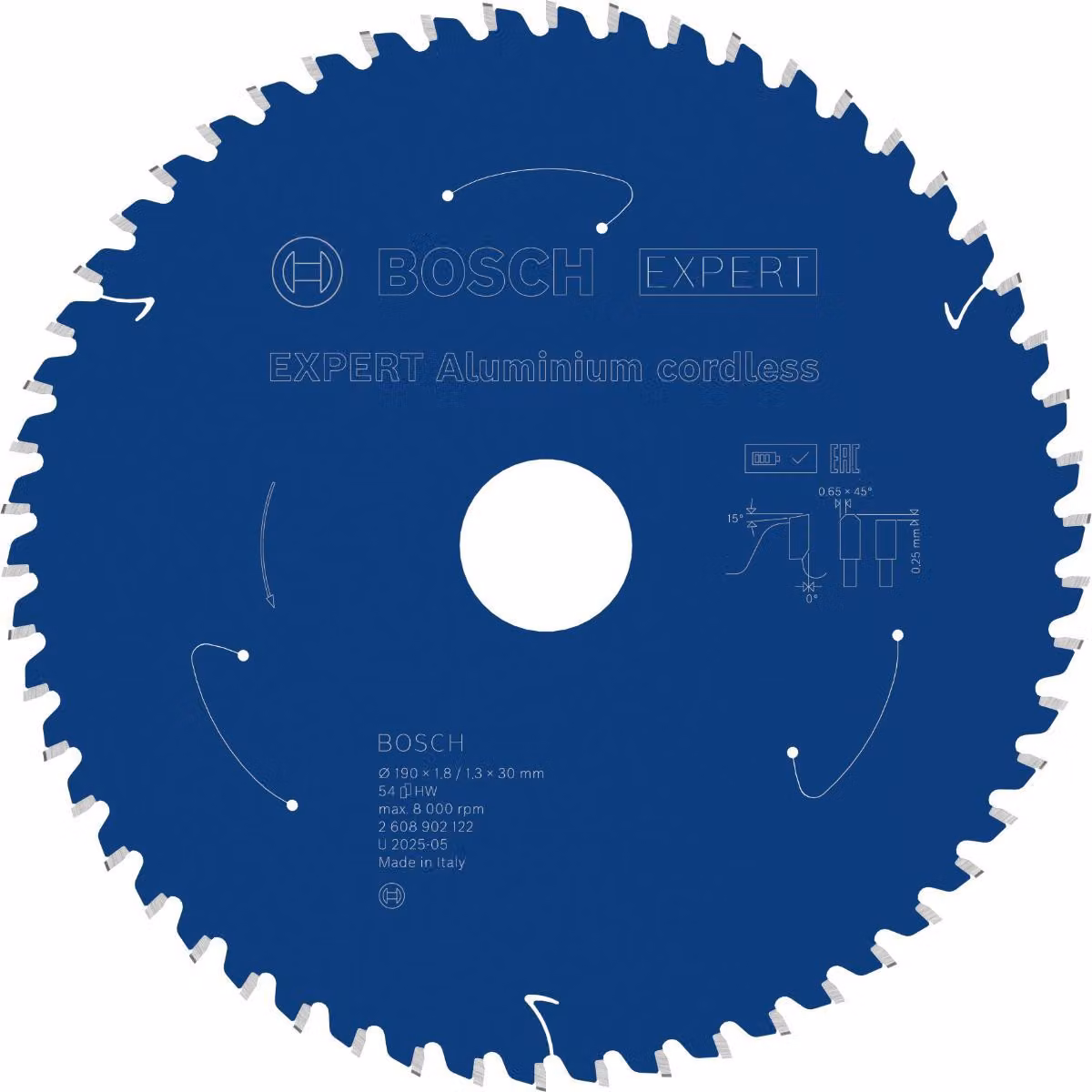 Lama circolare EXPERT in alluminio, 190x30 mm, Z54