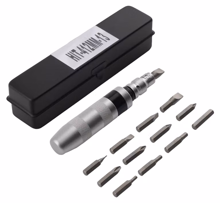 Set di punte per avvitatore a percussione, dimensioni 1/2 pollice, 13 pezzi, acciaio al cromo 40CR, design con attacco quadrato, compatibile con utensili elettrici standard