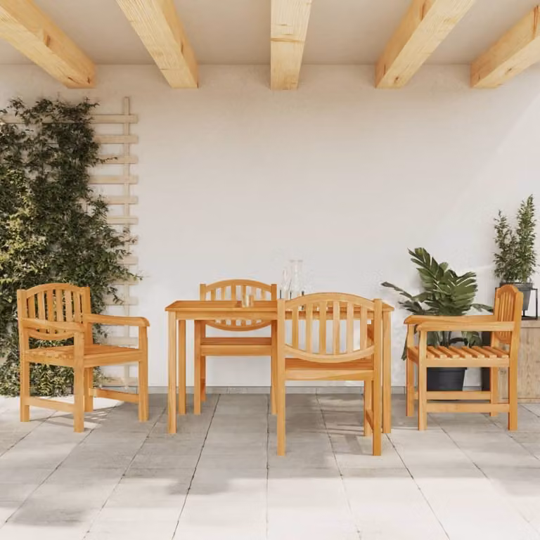 Maison Exclusive - Set da pranzo da giardino in teak massiccio, 5 pezzi