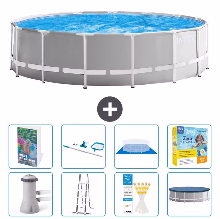 Struttura per piscina a forma di prisma - 457x122 cm - composta da 7 elementi - modello S550