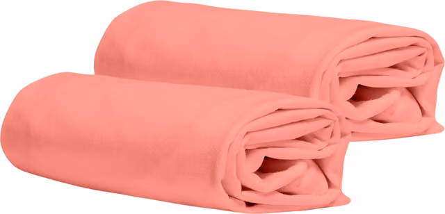 DaunenStep Set di 2 federe copricuscino in jersey Vivacolor rosa con chiusura a zip