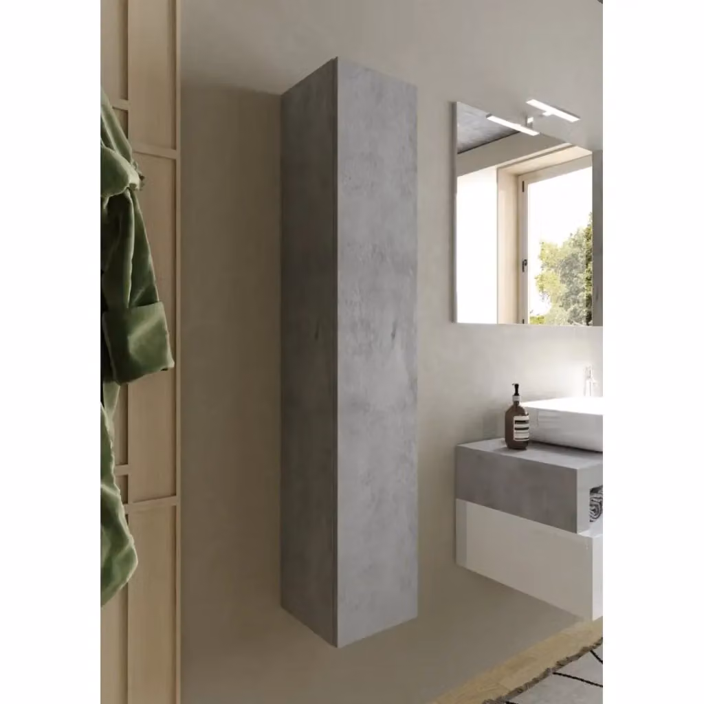 Mobile da bagno sospeso Meublorama collezione BURA con anta, colore grigio opaco – 2