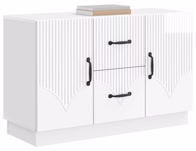 Credenza Bianco Lucido 89 x 34,5 x 57 cm Legno ingegnerizzato