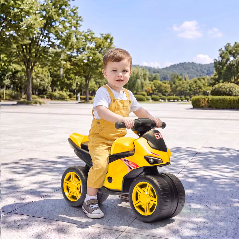 AIYAPLAY Bicicletta senza pedali con musica per bambini 18-36 mesi, Giallo