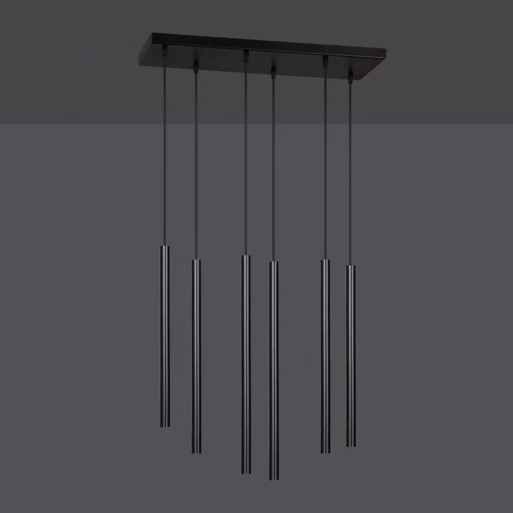 Lampadario a sospensione Emibig Selter in metallo nero con 6 lampadine G9, Altezza: 120 cm, Larghezza: 59 cm – 2