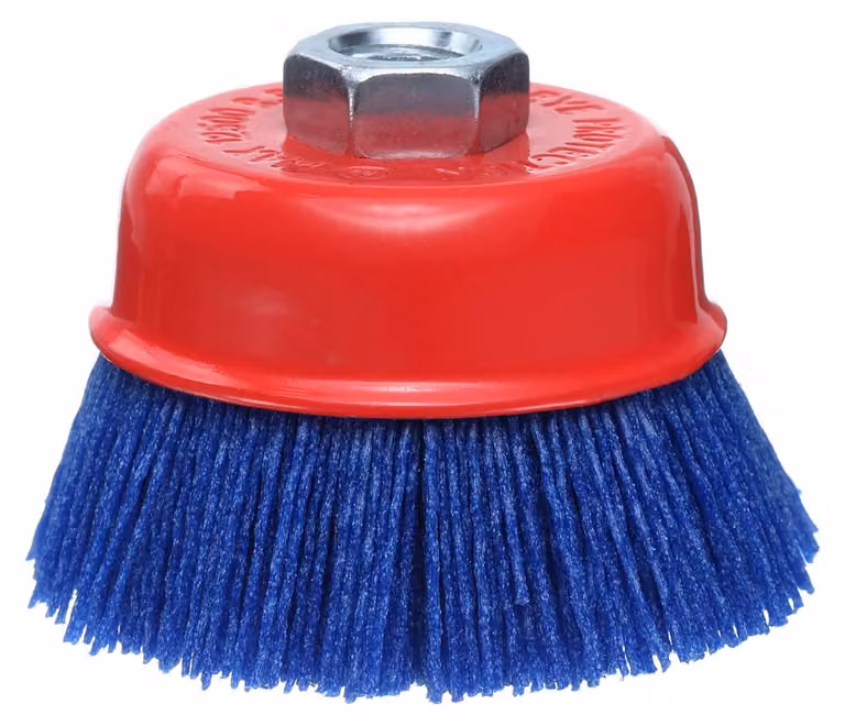 Spazzola per tazze in nylon, 7,5 cm, grana 180, filettatura 5/8"-11
