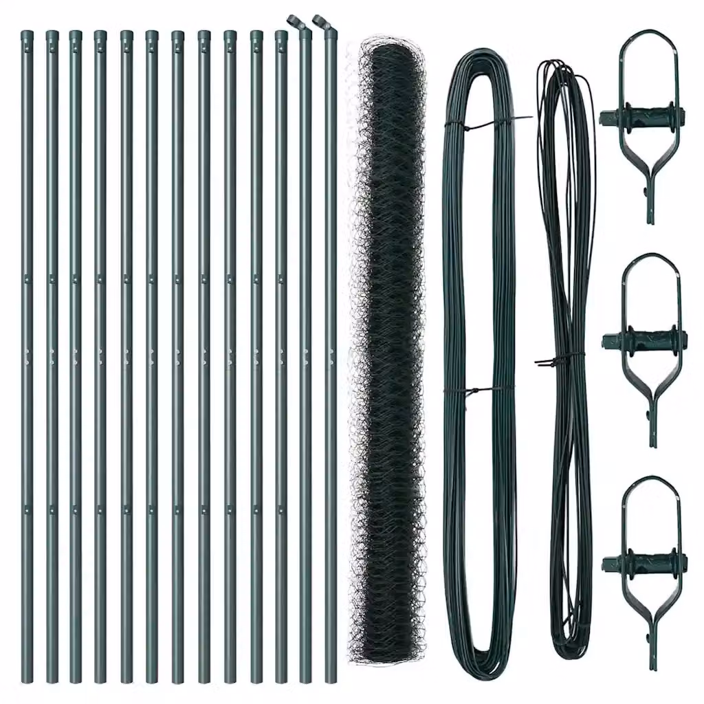 Recinzione esagonale Videx in acciaio rivestito in PVC verde, L: 25 m, H: 1,6 m – 2