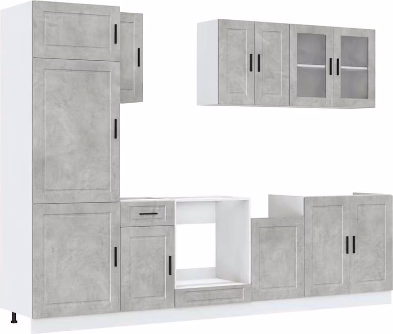 Set Mobili da Cucina 8 pz Kalmar Grigio Cemento in Truciolato