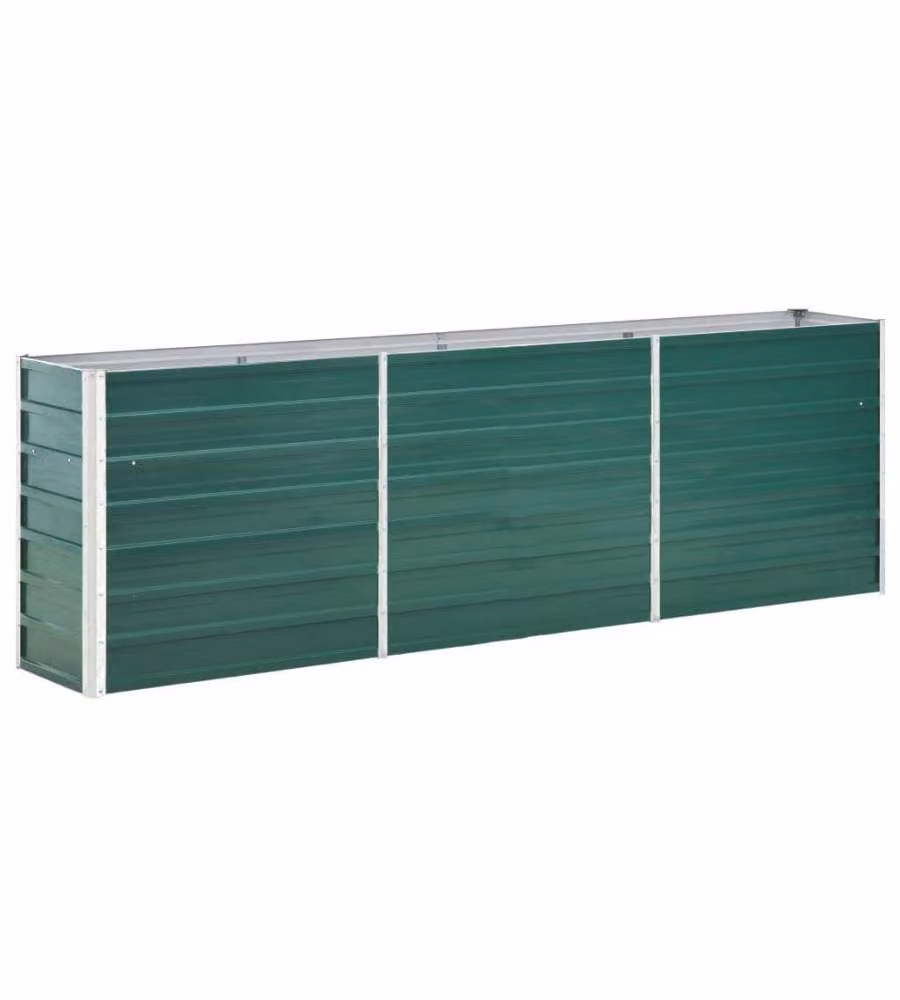 vidaXL Letto Rialzato in Acciaio Zincato Verde L: 240 cm, P: 40 cm, H: 77 cm – 2
