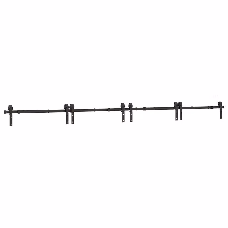 Kit di Binari per Porte Scorrevoli vidaXL in Acciaio Nero Opaco, Lunghezza: 400 cm
