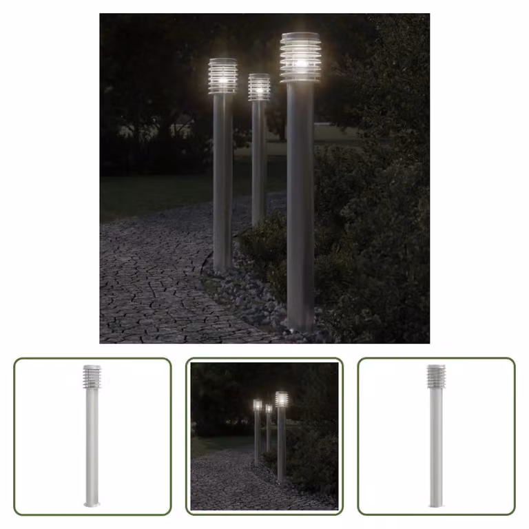The Living Store luce di percorso argento 110 cm in acciaio inox