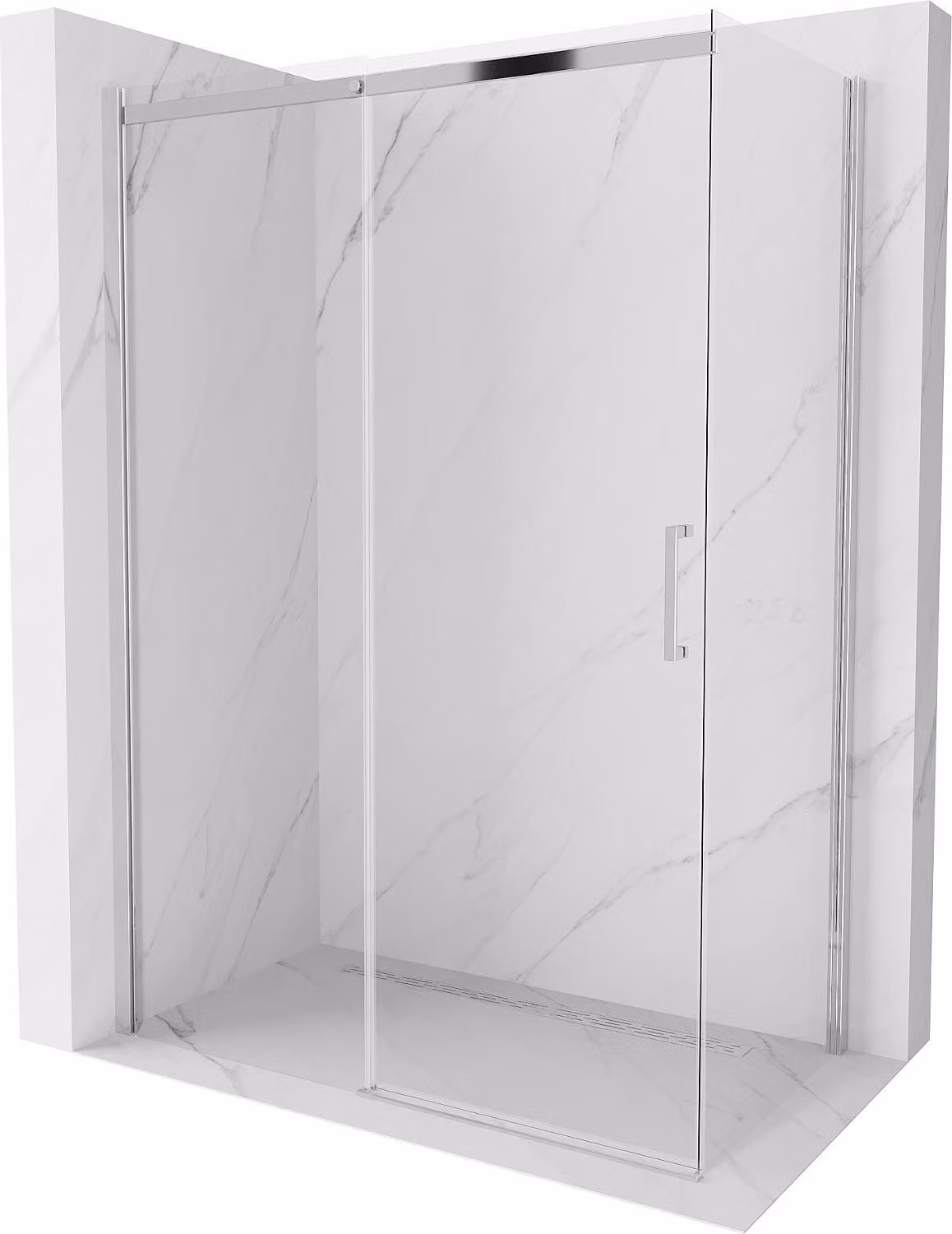 Mexen Omega cabina doccia scorrevole 140 x 70 cm, trasparente, cromo - 825-140-070-01-00
