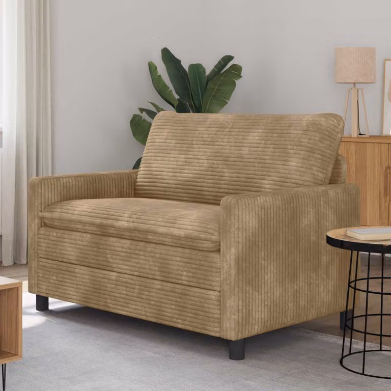 Divano moderno vidaXL in tessuto con struttura in metallo e coperture rimovibili, L: 126 cm, P: 81 cm, H: 87,5 cm