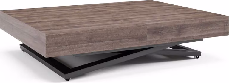 FURNLUX Tavolino Sanna U Marrone e Nero 80cm / Colore principale: Marrone / Dimensioni: 80 x 80 x 200 cm
