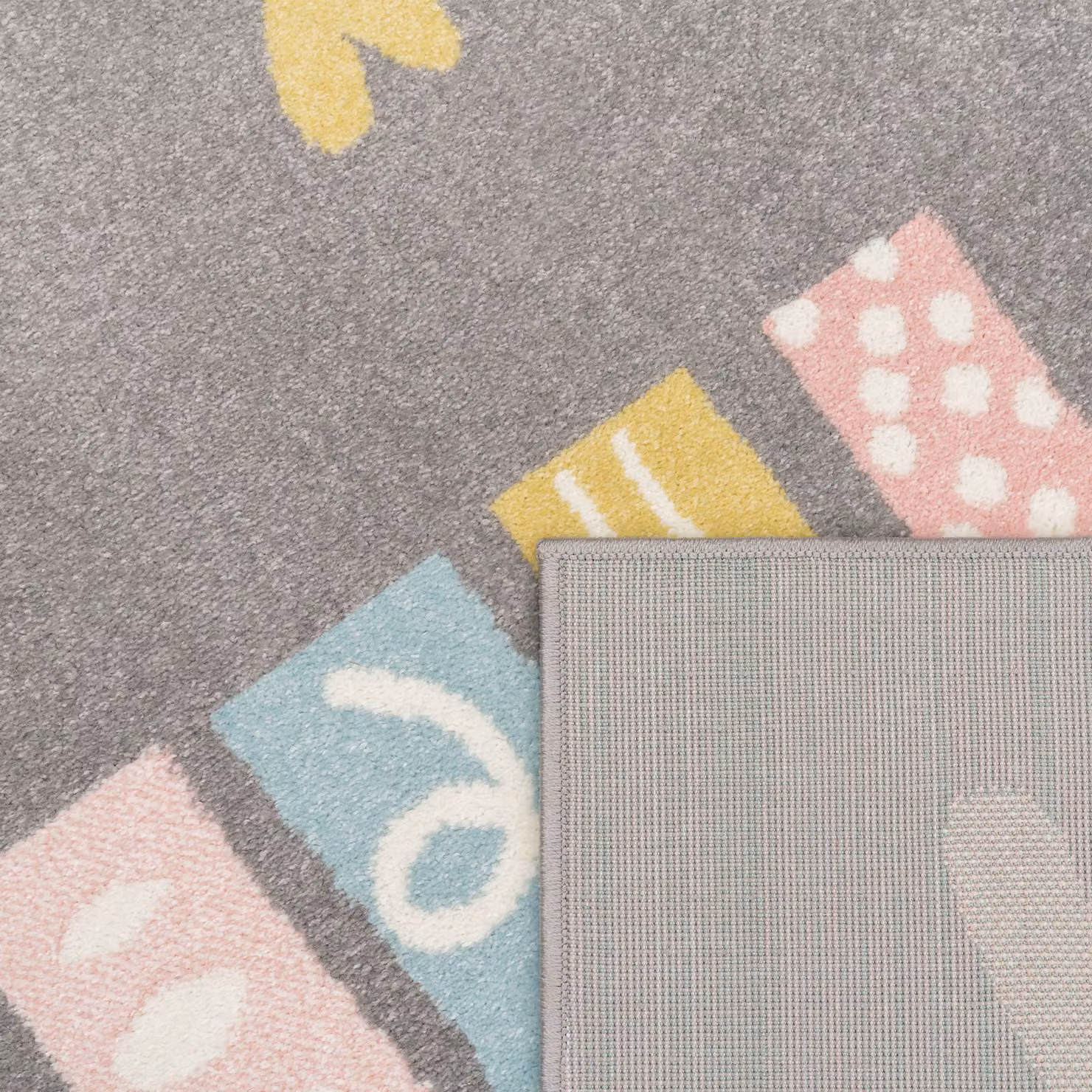 Tappeto rotondo per bambini Ninique modello Wave grigio Diametro: 120 cm – 1