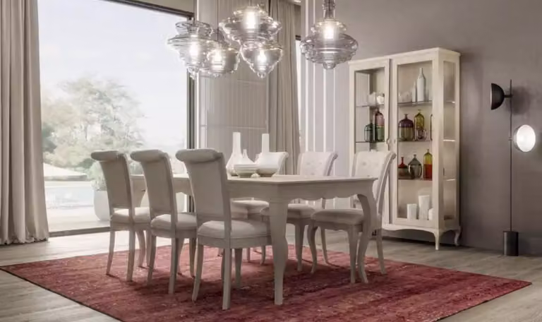 Esstisch 6x Stühle Vitrine 8tlg. Esszimmer Gruppe Garnitur Sitzgruppe