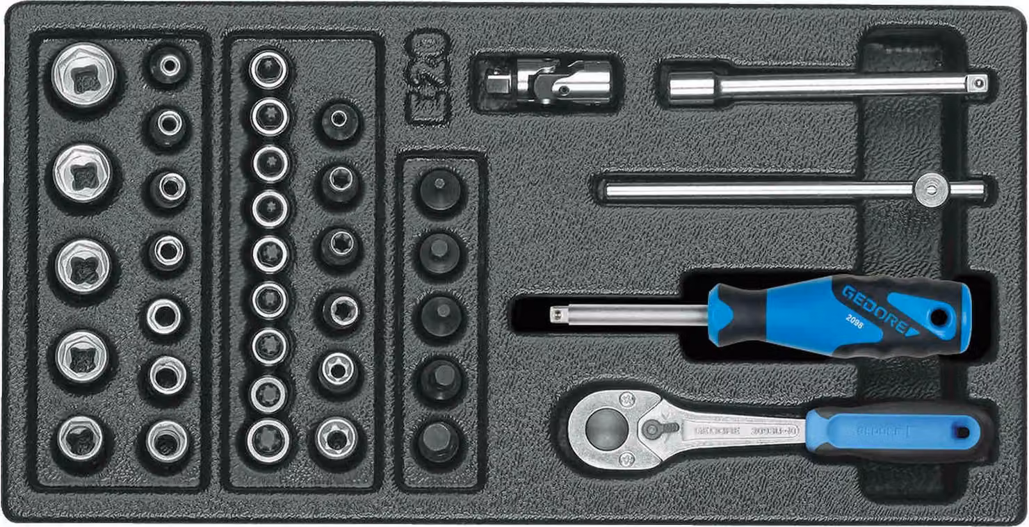 GEDORE 1500 ES-20 Set di chiavi a bussola 1/4" in 1/3 modulo ES, 6626230
