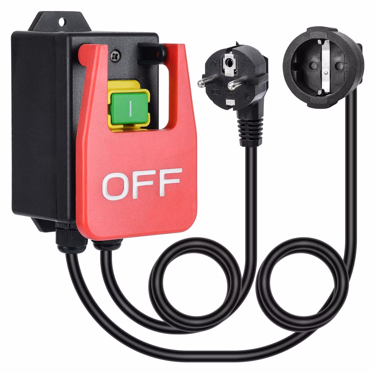 Interruttore a due poli da 220 V, interruttore di sicurezza con presa e grande interruttore a pedale