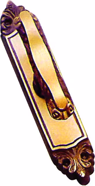 Set di 10 piastre lunghe per maniglia Athena Gratz Cremonese in ottone color oro