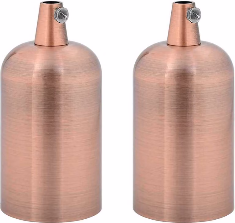 Portalampade 2 pz Rosso Bronzo E27