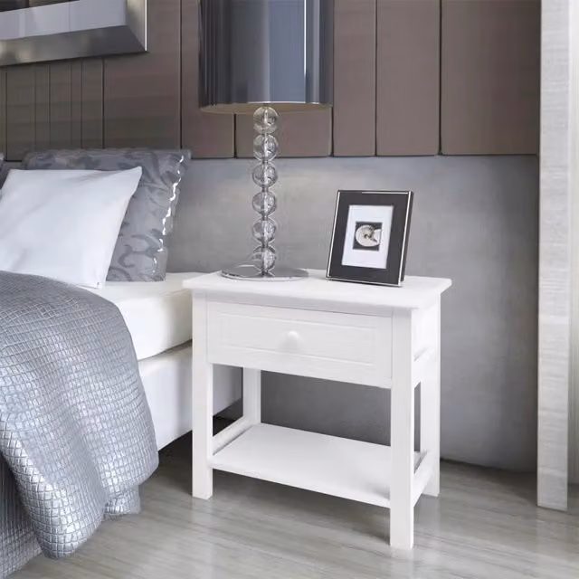 Set di 2 comodini moderni vidaXL in legno bianco con cassetti soft close