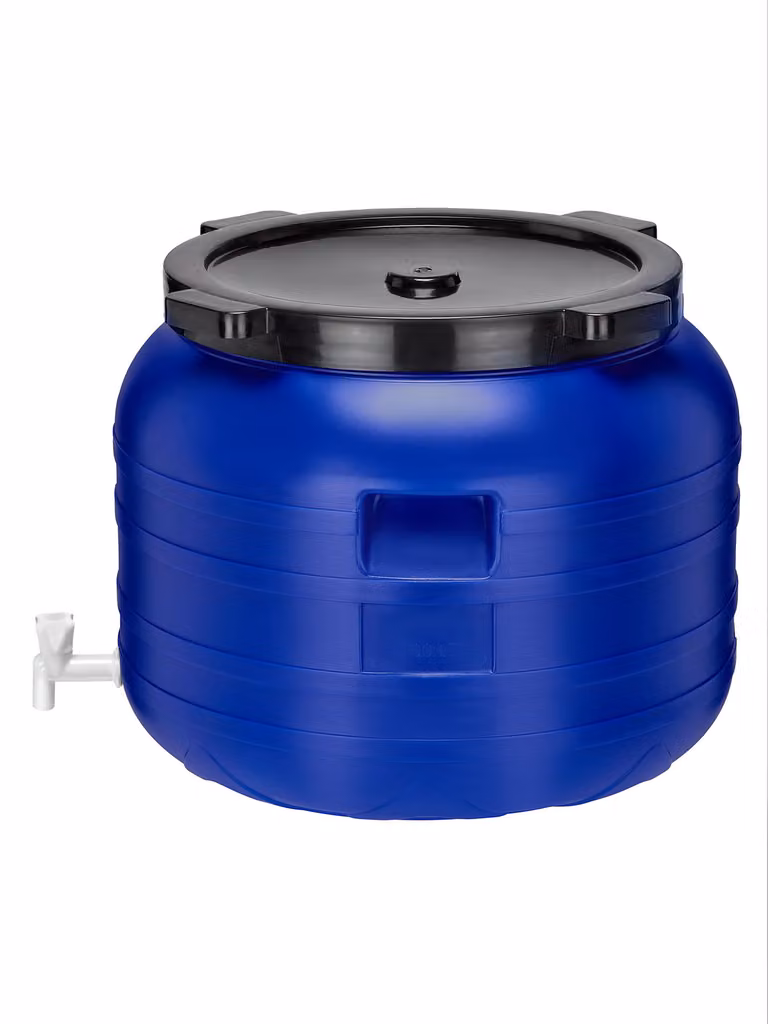 Garronda 100L Barile in plastica senza BPA con rubinetto Barile universale Barile per la raccolta dell'acqua piovana per il giardino GD-0092, blu