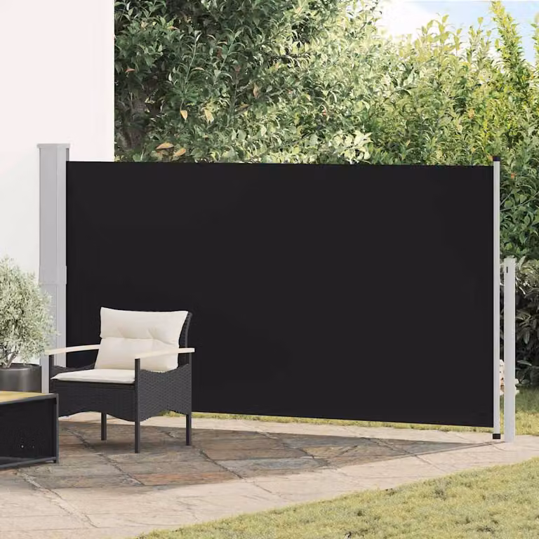 Tendalino Laterale per Patio e Terrazzo vidaXL in Poliestere e Acciaio, Nero, L: 300 cm, H: 160 cm