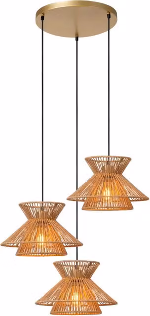 Lampada a sospensione boho tripla TASMAN E27 Lucide