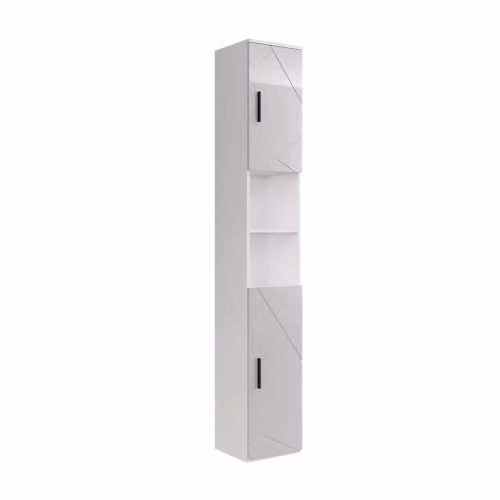 Vicco Mobile alto Irma, Bianco/bianco lucido, 30 x 190 cm