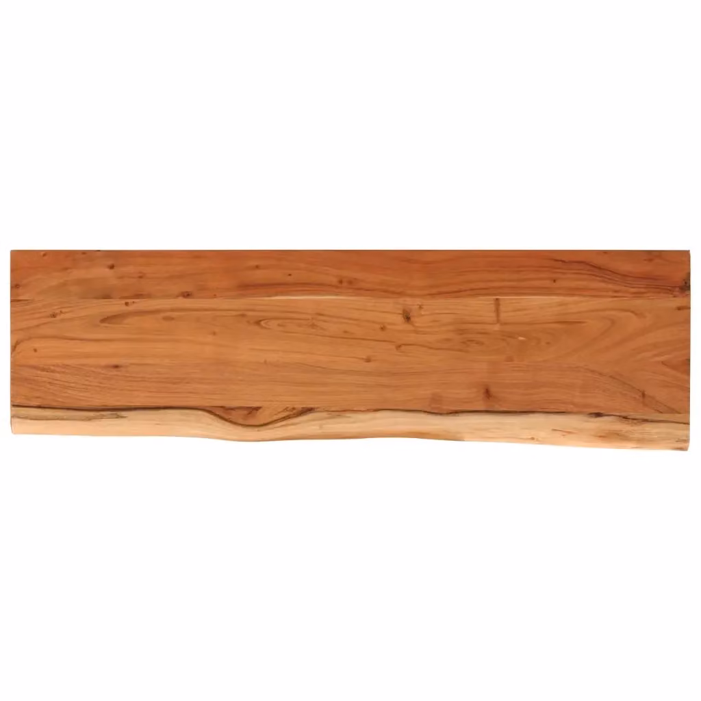 Piano Tavolo Rettangolare in Legno di Acacia con Bordi Vivi Marrone vidaXL L: 120 cm, P: 40 cm, H: 3,8 cm – 2