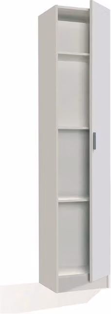 Armadio multiuso Taco con 1 anta e ripiani interni, Bianco e Grigio, H 180 x L 37,2 x P 37 cm