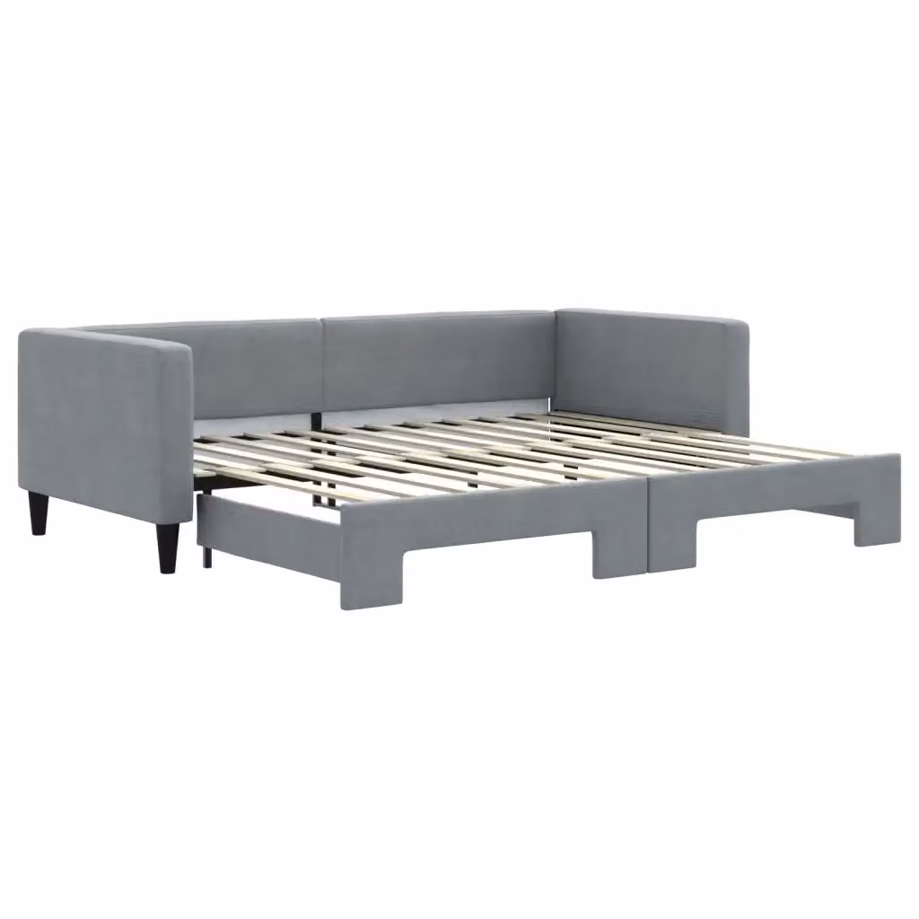 Divano Letto Moderno vidaXL Grigio Chiaro con Struttura Imbottita – 2