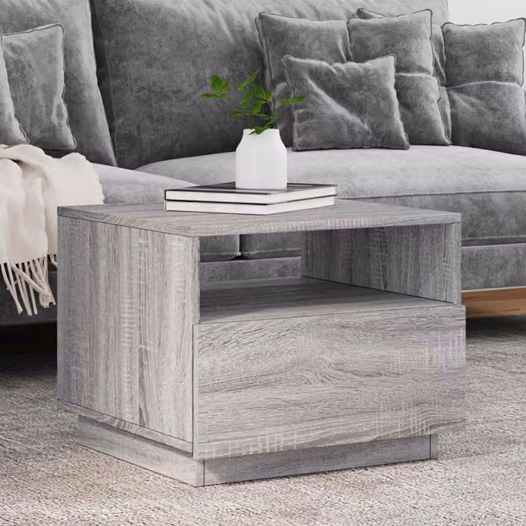 vidaXL Tavolino da Soggiorno Moderno Grigio L: 50 cm, P: 49 cm, H: 40 cm