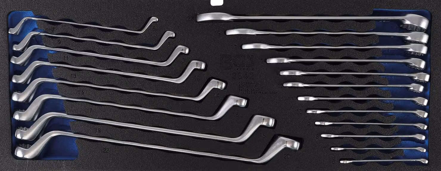 Inserto in schiuma BGS per Art. 3312: Set di chiavi a doppio anello e combinate 20 pz - 3342