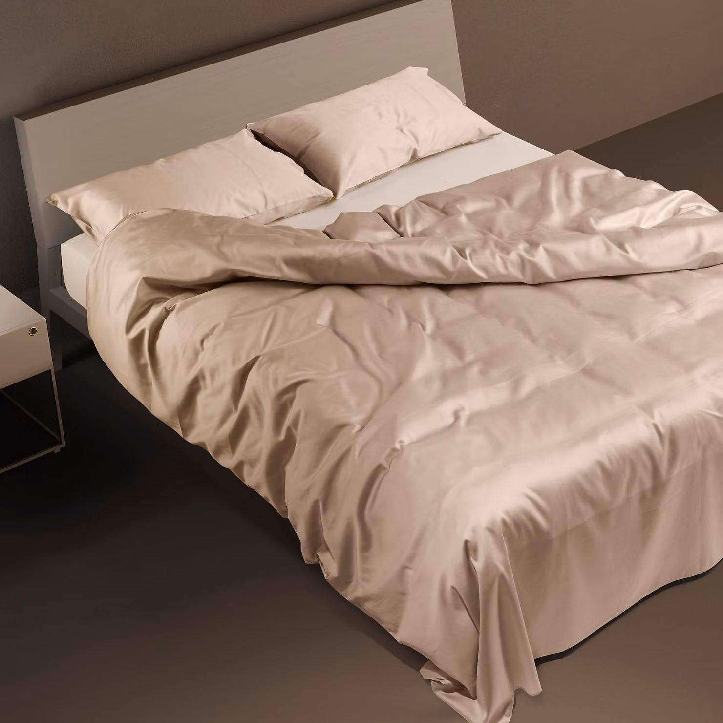 Copripiumino DaunenStep Oasi Deluxe in cotone pettinato beige con chiusura a zip per adulti – 3