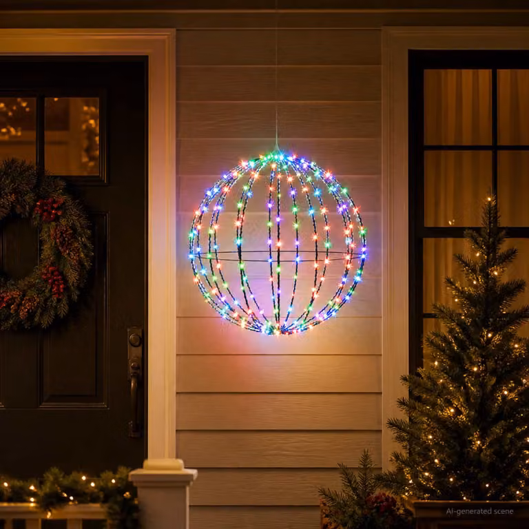 vidaXL Luce a punta di Natale 192 LED Multicolore Diametro 60 x 63 cm