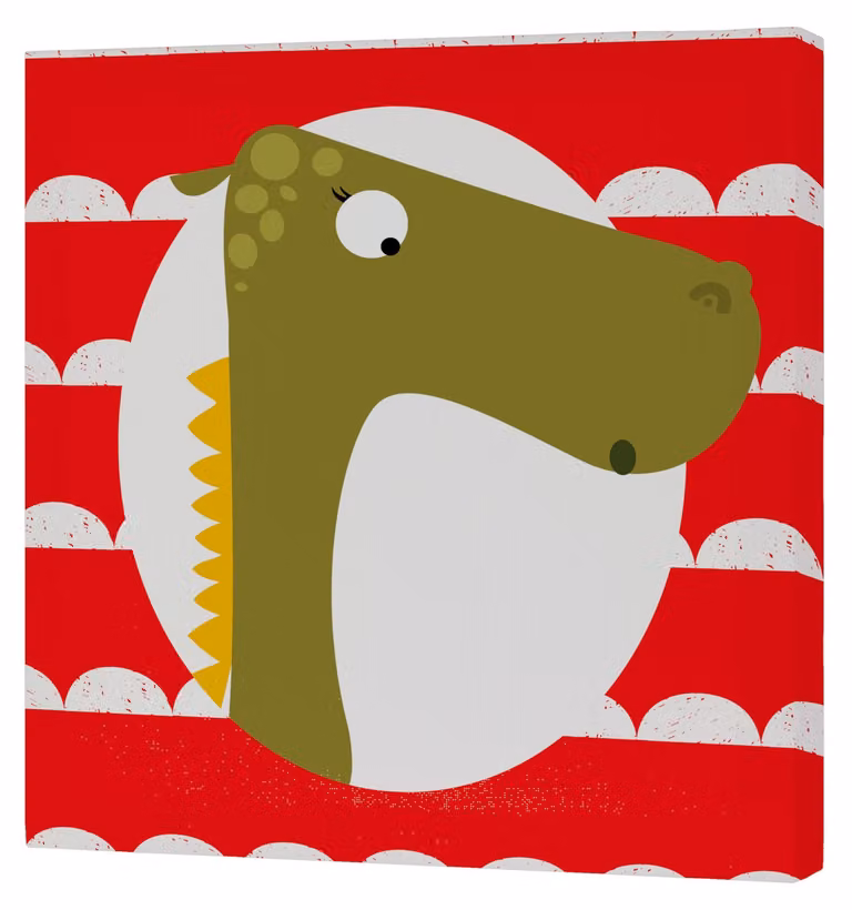 Tela Leinwand Dragon, 27 x 27 cm, realizzata a mano, confezione singola