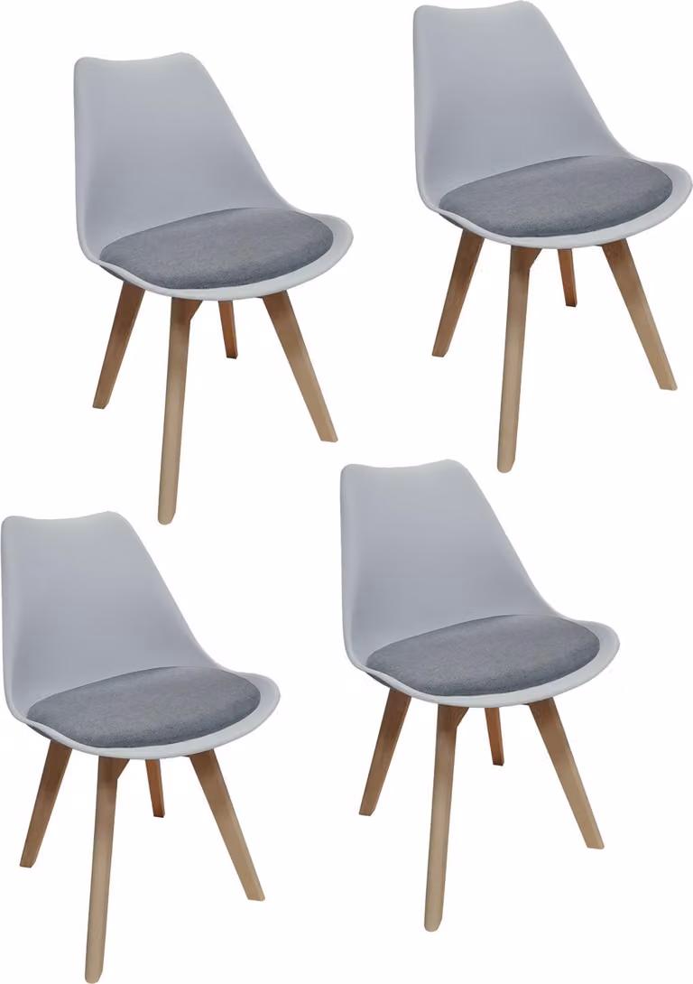 Set di 4 sedie da sala da pranzo Atlanta grigio chiaro/grigio scuro