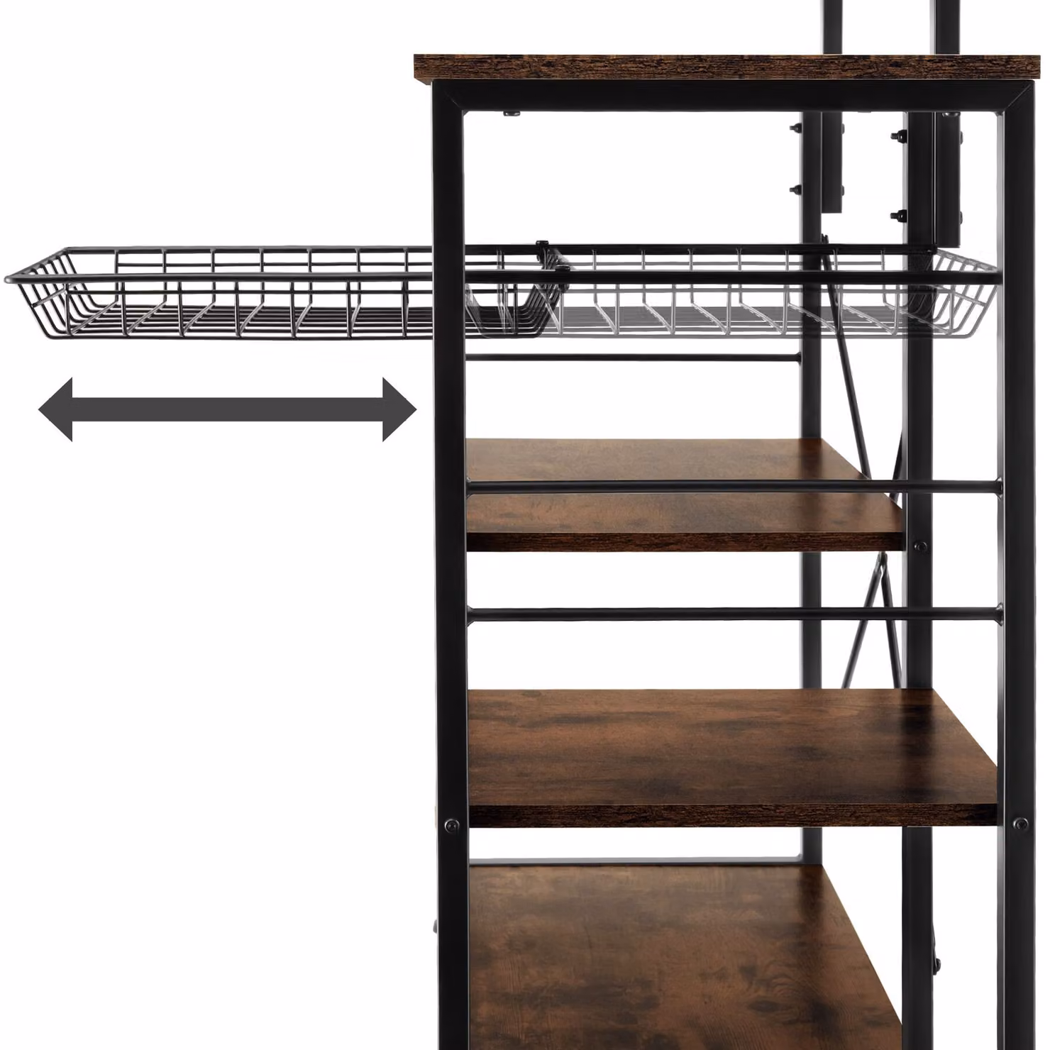 Scaffale da cucina Crawley TecTake GmbH in stile industriale, colore marrone, L 90 cm x P 40 cm x H 131,5 cm – 1