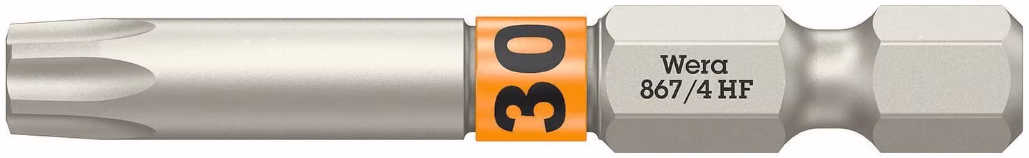Bit 867 TORX® HF 1/4 di pollice TX 30 L.50mm con sistema di codifica a colori WERA