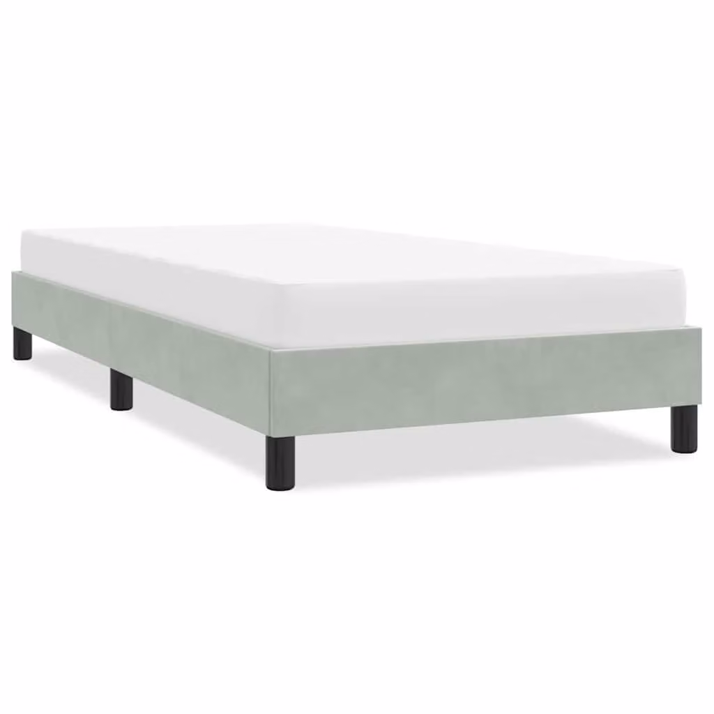 vidaXL Giroletto in Velluto Grigio con Doghe in Legno L: 80 cm, H: 213 cm, P: 140 cm