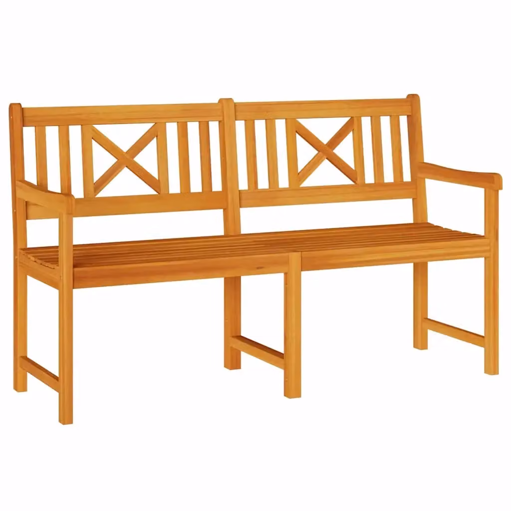 Panchina da esterno vidaXL in legno di acacia massello marrone con braccioli L/P/H: 150 x 56 x 90 cm – 2