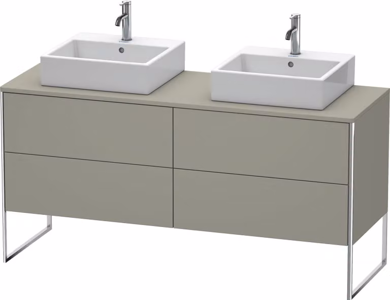 Duravit XSquare Meuble sous-vasque sur console au sol, pour deux vasques, 4 tiroirs, 1600x778x548mm, XS4927B9292, XS4927B9292